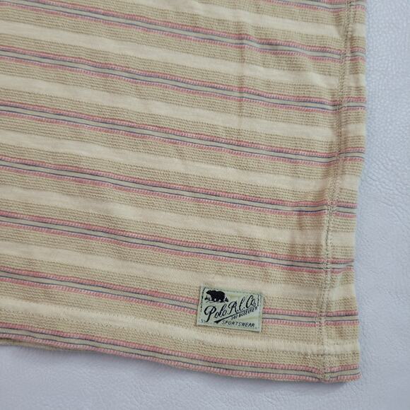 VTG Y2K Polo Ralph Lauren Sportswear Henley Shirt Mens Size XLarge Striped Retro - Picture 2 of 8
